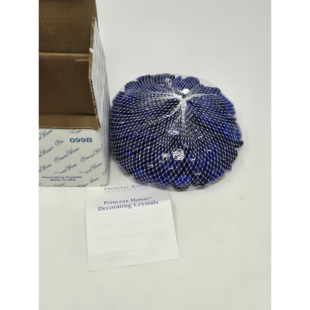 VINTAGE NOS PRINCESS HOUSE DECORATING CRYSTALS ROYAL BLUE 3 LBS VASE FILLER 099B